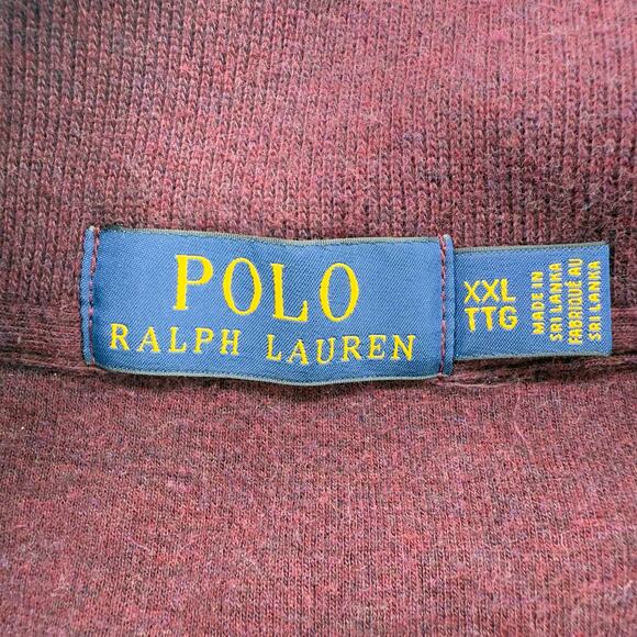 Polo Ralph Lauren Quarter Zip Pullover XXL Burgundy Cotton Knit Sweater - Picture 4 of 6